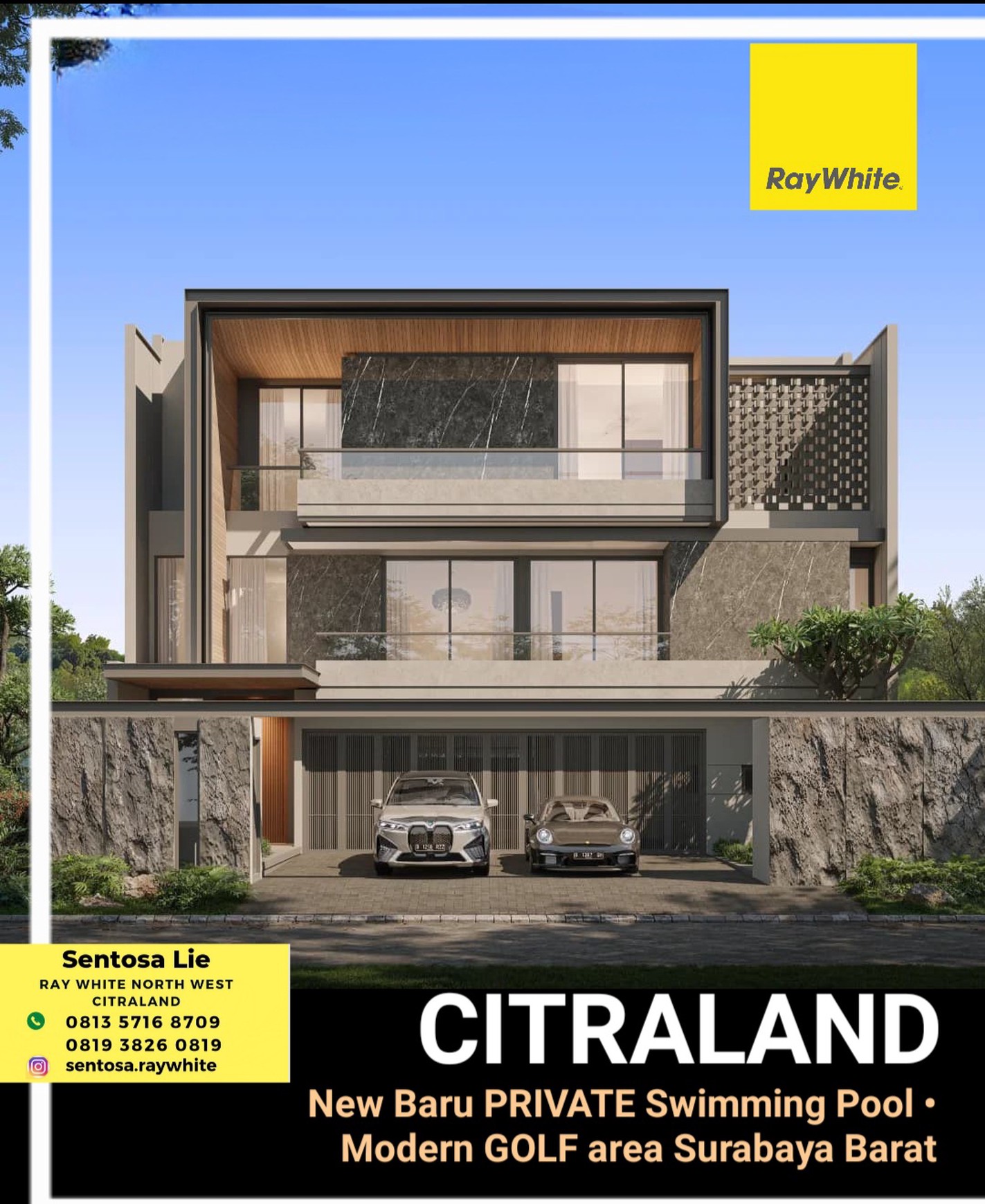 Dijual Rumah Baru Citraland Selat Golf - Taman Golf New Private Pool Dekat Pakuwon.indah, Graha Family