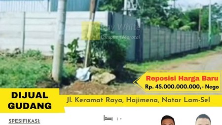 jual gudang murah hajimena natar