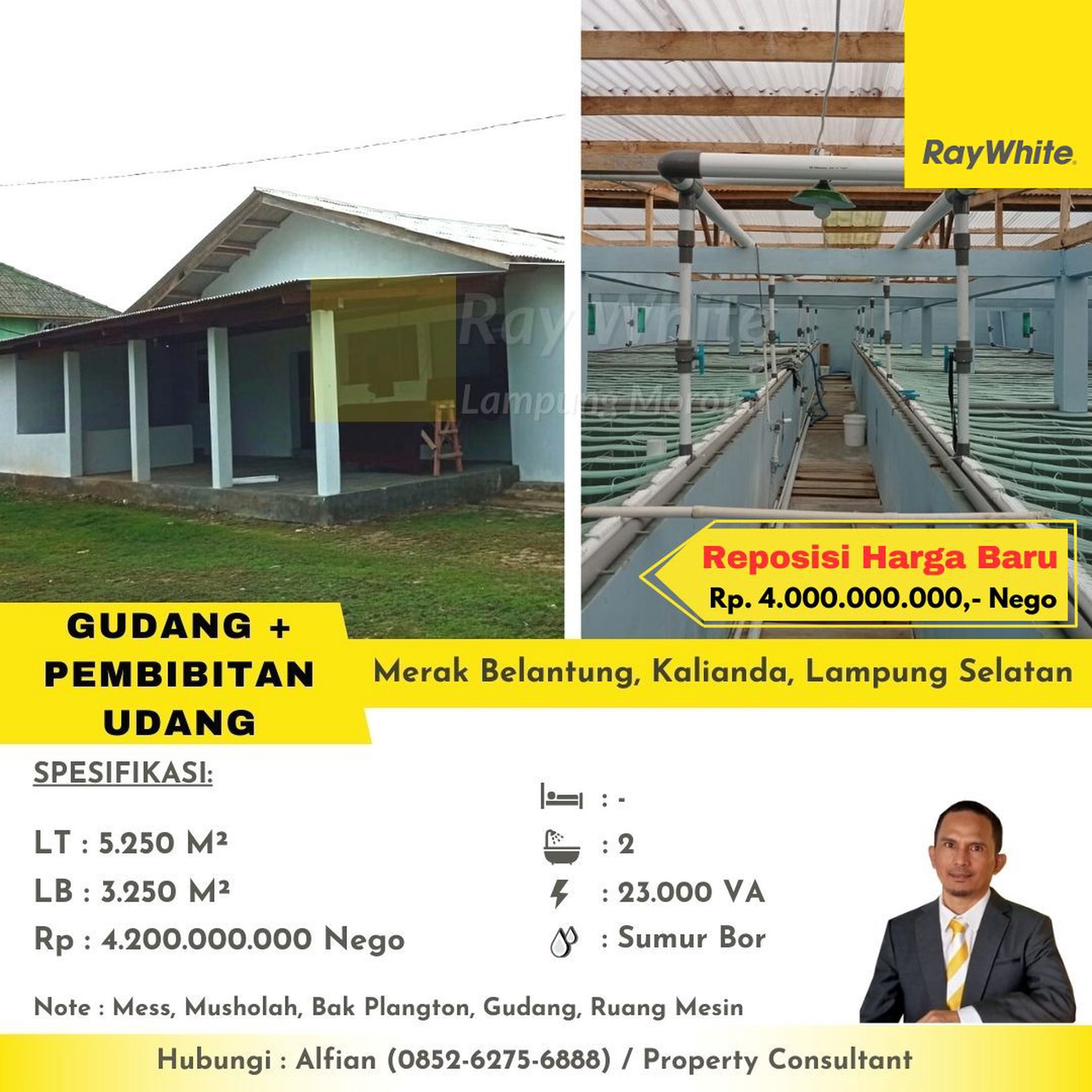 jual gudang murah merak belantung kalianda