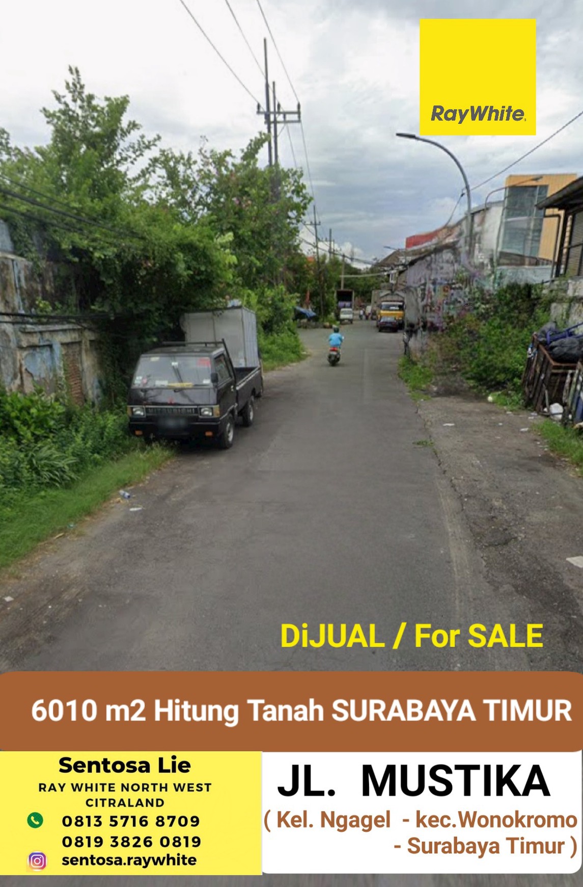 Dijual 6010 M2 Tanah Jalan Mustika - Ngagel - Belakang Ajbs Ngagel Surabaya Timur Row Jalan Lebar 3 Mobil Cocok Buat Segala Usaha, Lapangan Paddle, Gudang, Workshop, Bengkel- Akses Truk Besar