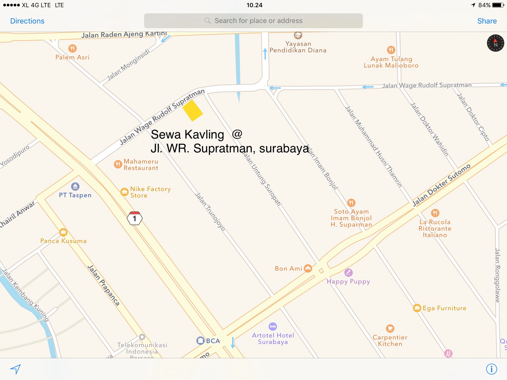 Murahhhh !!!! DIJUAL Kavling di WR Supratman, Surabaya Pusat.