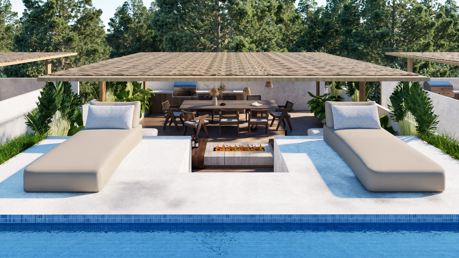 3 Storey Villa with rooftop pool and ocean view full furnish & equipped, 2 pool, 2 living area, 2 kitchen