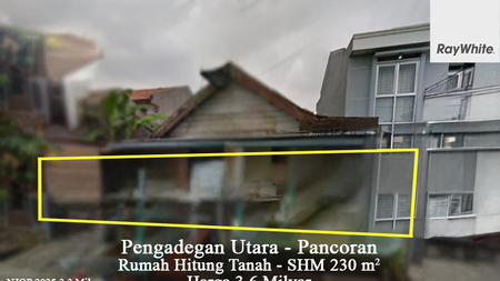 FOR SALE  Rumah Hitung Tanah Murah Mendekati NJOP Pengadegan Utara Pancoran Jakarta Selatan
