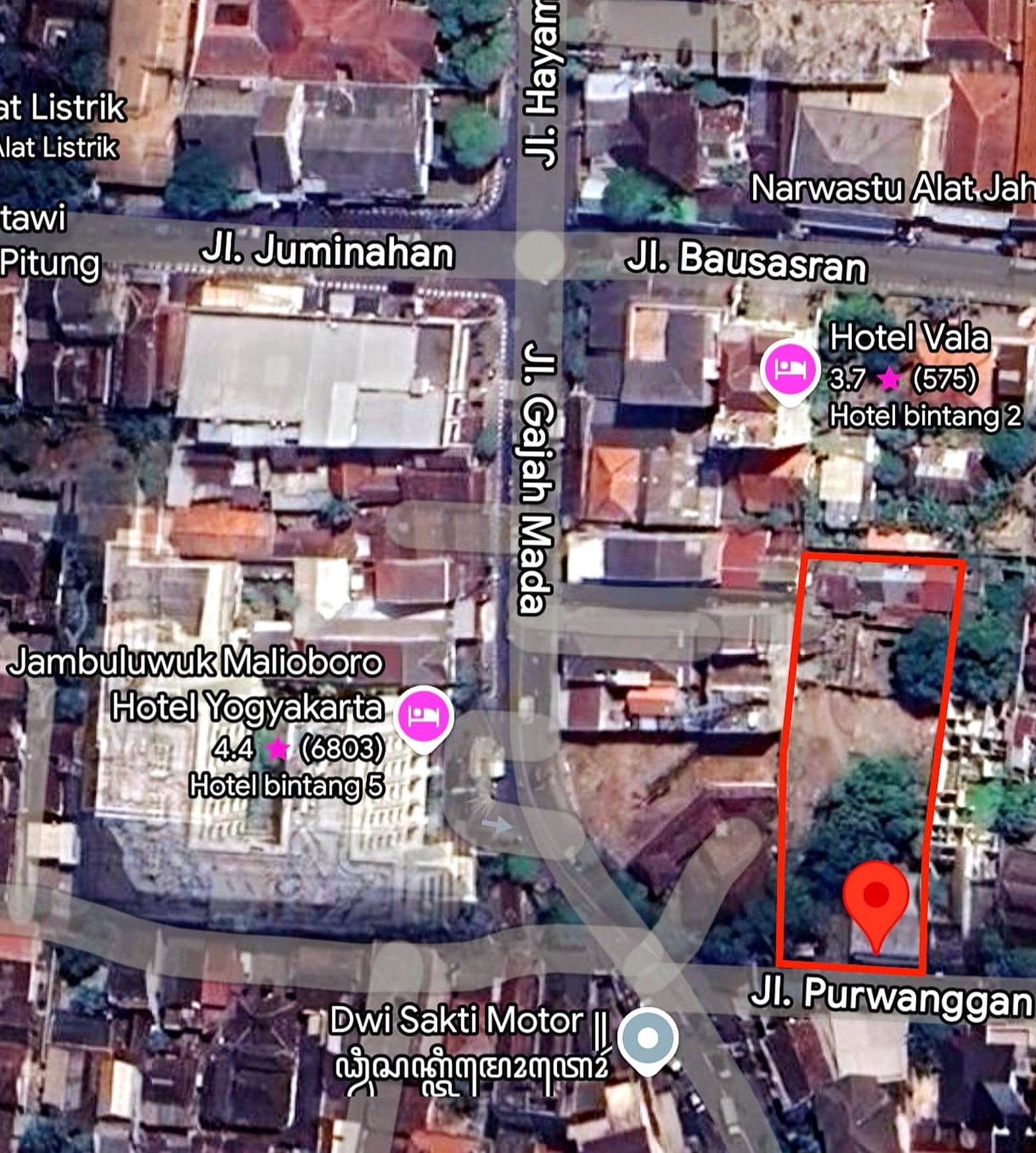 Tanah 1.450 Meter Persegi Dekat Hotel Jambu Luwuk Dan RS Bethesda Lempuyangan Yogyakarta