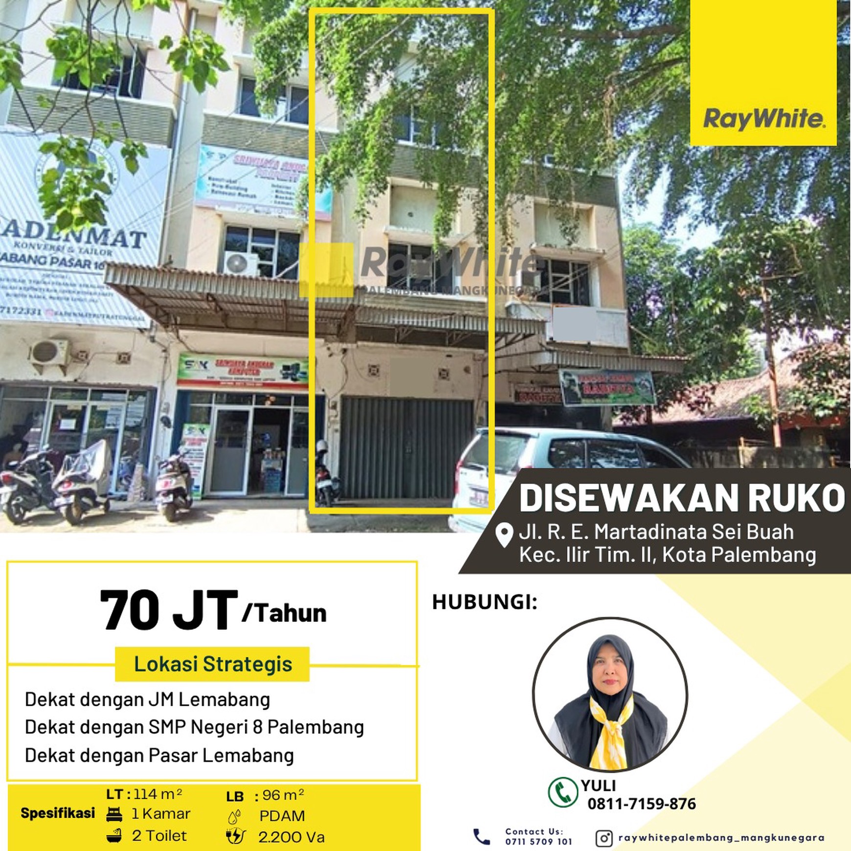 ruko sewa srategis palembang