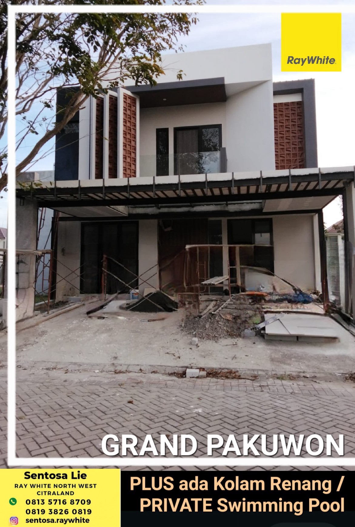 Murah 3 Milyaran Rumah Baru Grand Pakuwon Surabaya Bonus Private Pool / Kolam Renang Baru Modern Dekat Sampoerna Academy, Sgs, Food Junction, Tandes, Margomulyo, Akses Tol