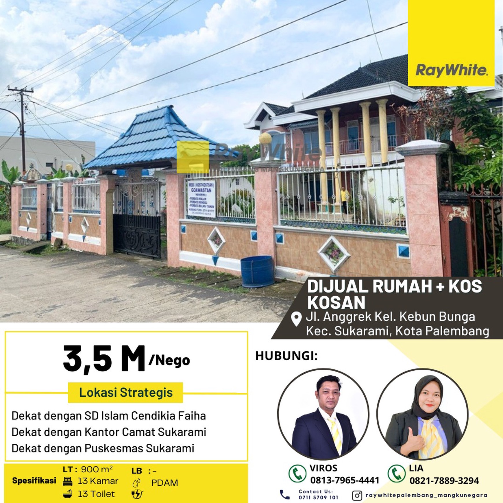 rumah + kost"an di palembang murah banget