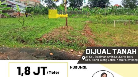 DI JUAL TANAH PALEMBANG MURAH 