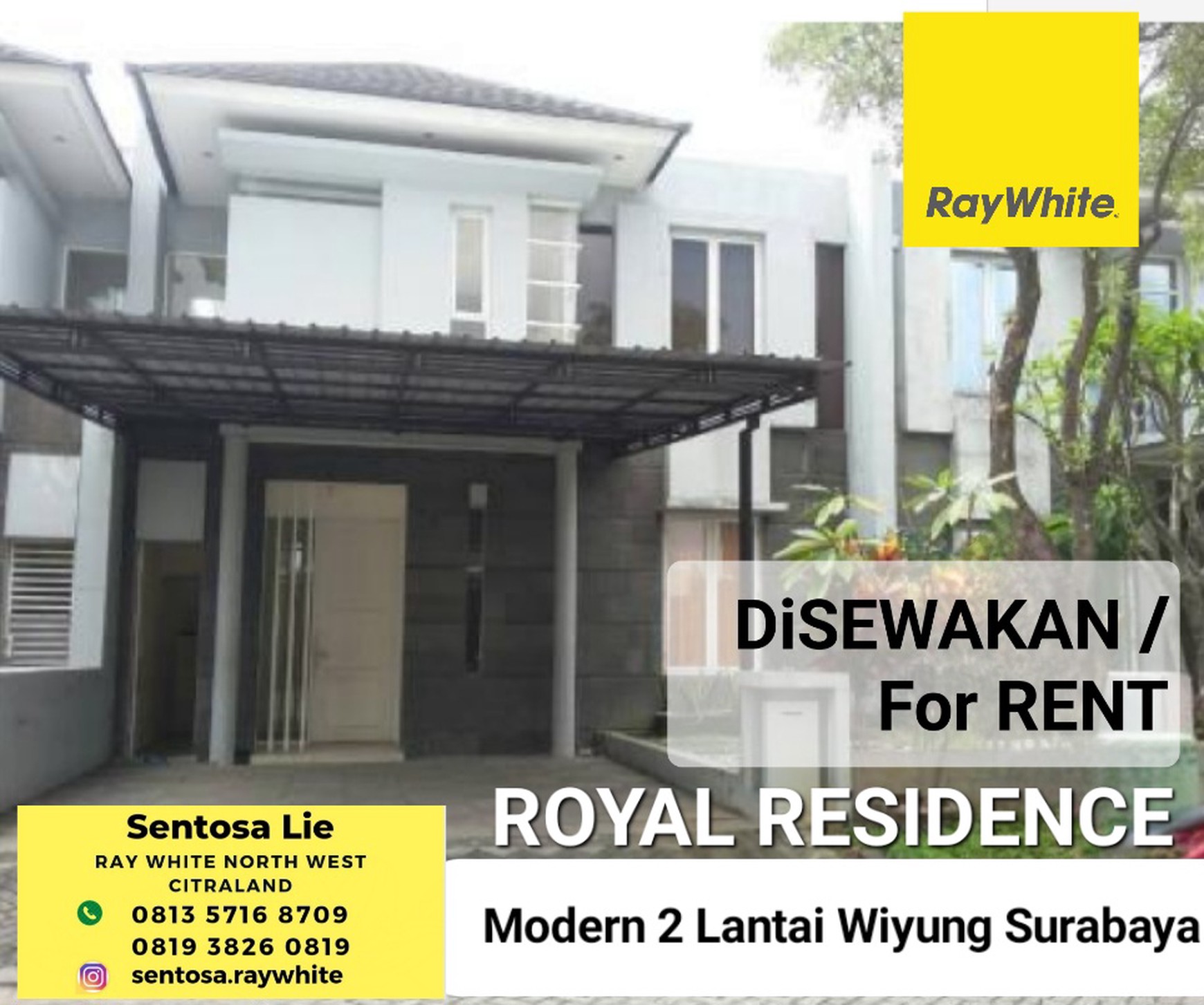 MURAH  Disewakan Rumah Royal Residence Modern 3+1 Kamar Tidur Dekat Pakuwon Mall, Citraland, Dian Istana