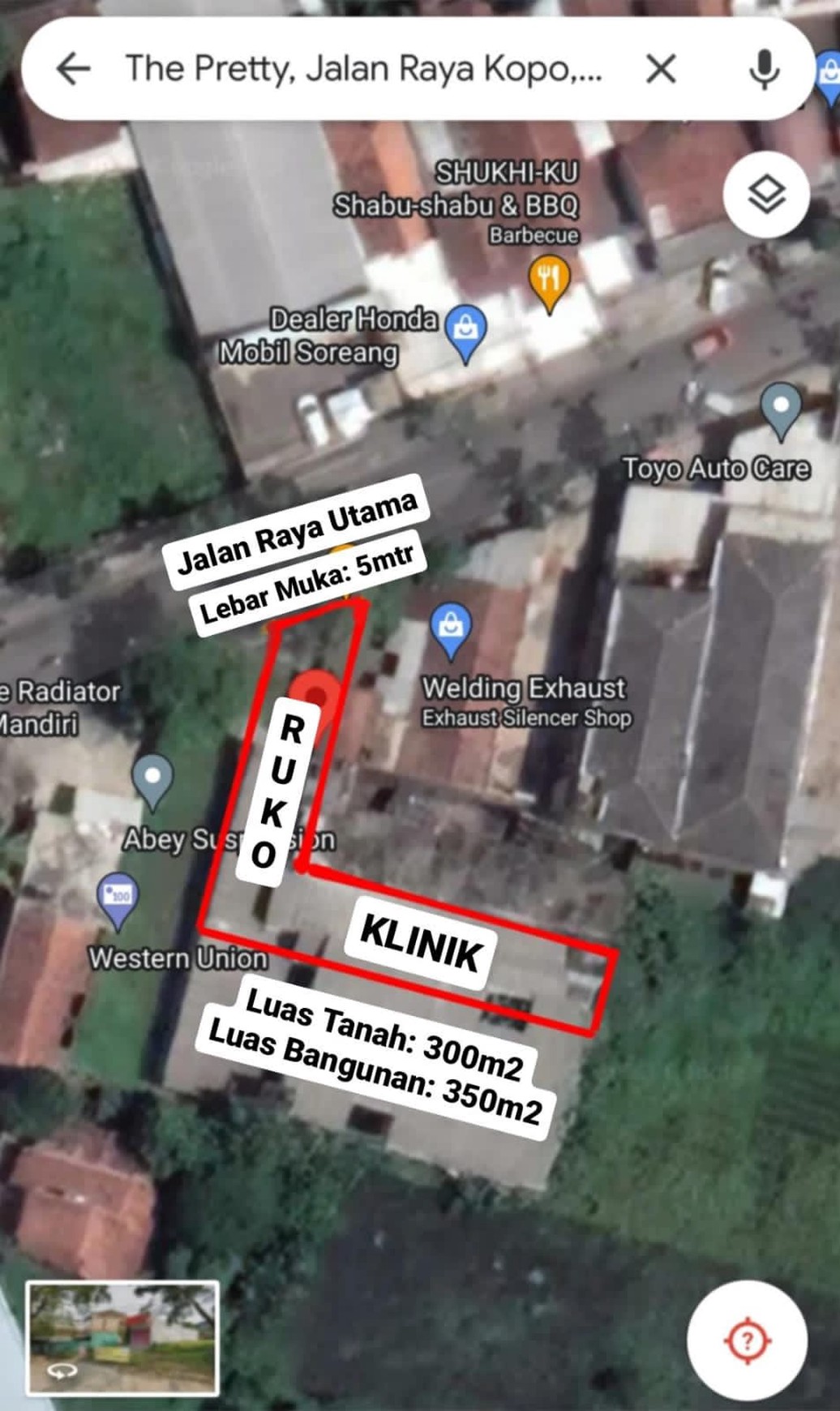 INVESTASI PINTAR & MENGUNTUNGKAN DIJUAL RUKO&KLINIK SUDAH BERJALAN/BEROPERASI 