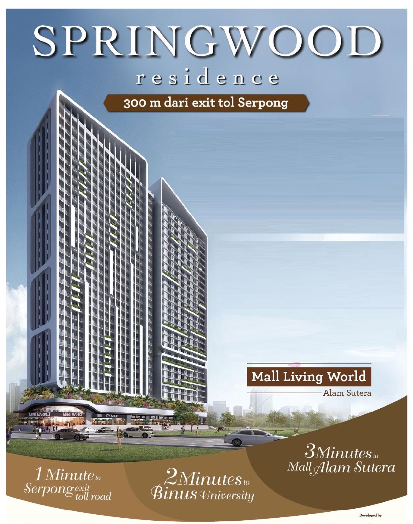 Dijual cepat Apartemen Springwood Wing A, Siap Huni