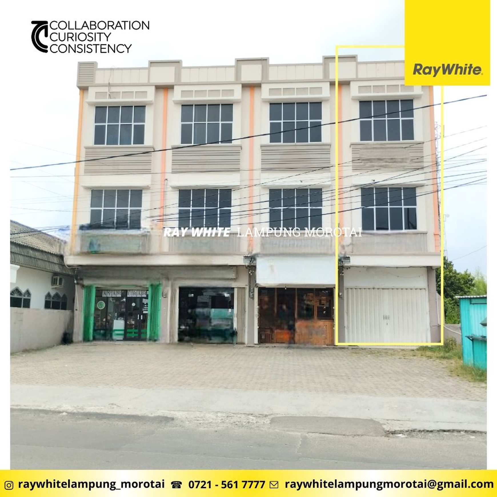 Disewakam Ruko Way Halim Bandar Lampung 3 Lantai