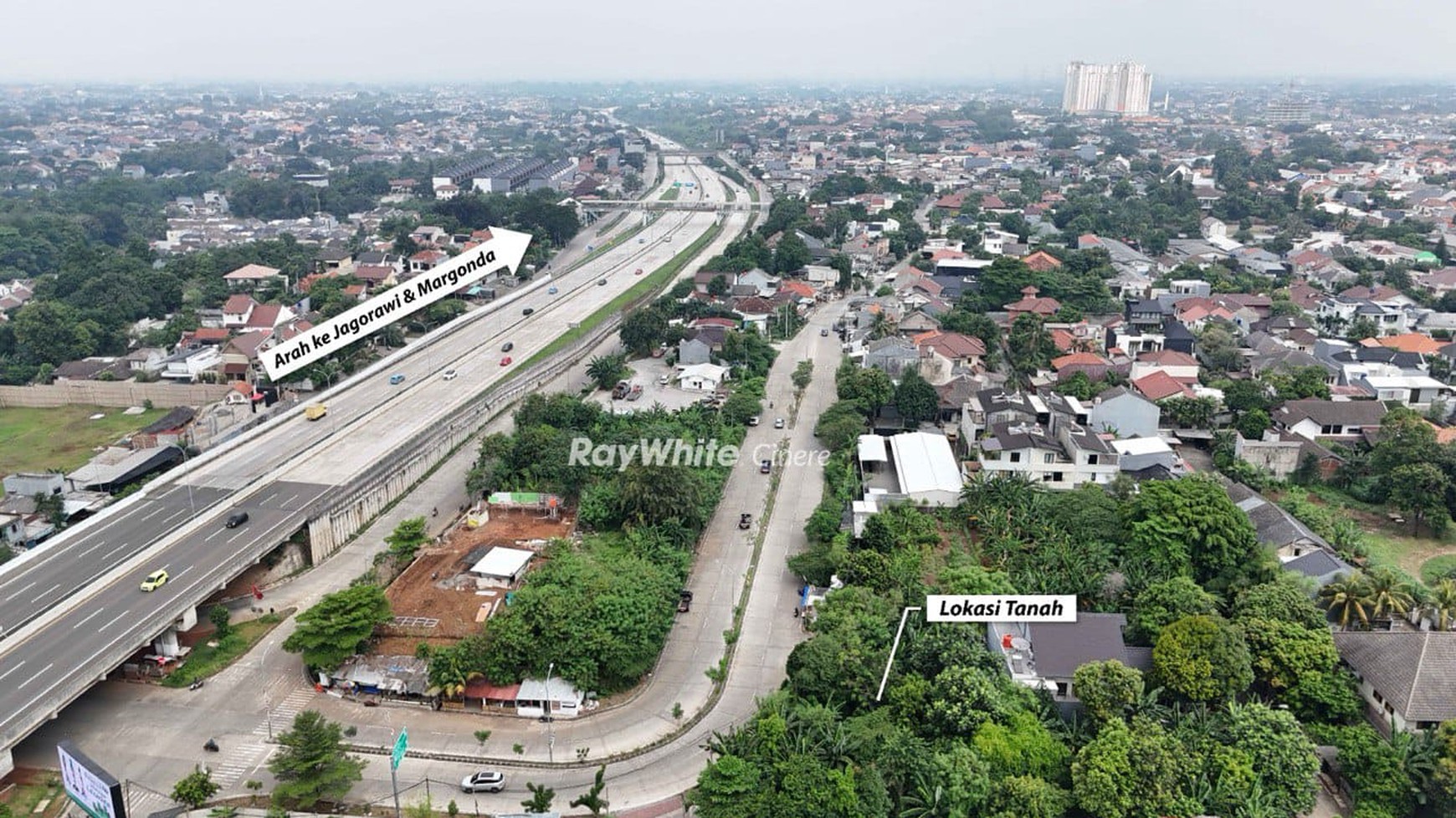 Andara tanah luas 688 dekat margasatwa pinggir tol depok antasari