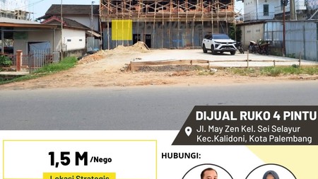 Dijual Ruko 4 Pintu di Jl May zen Kota Palembang