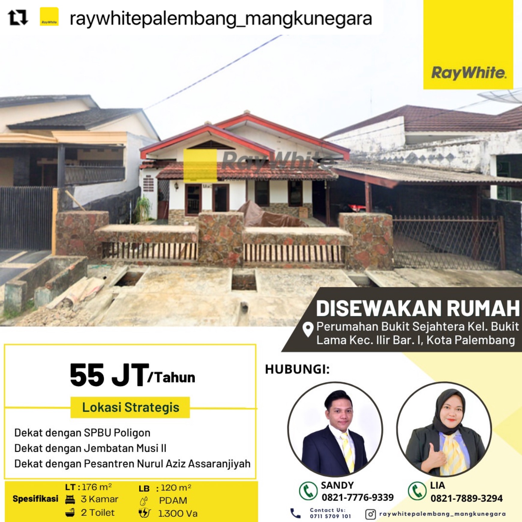 Rumah sewa murah palembang