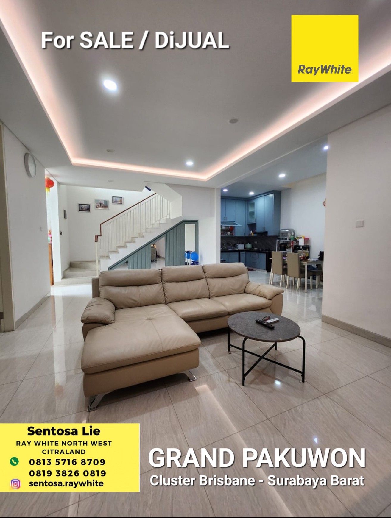 Dijual Rumah Grand Pakuwon - Cluster Brisbane - Semi Furnished Dekat Food Junction, Sekolah Sampoerna Academy , Margomulyo, Tandes, Akses Tol