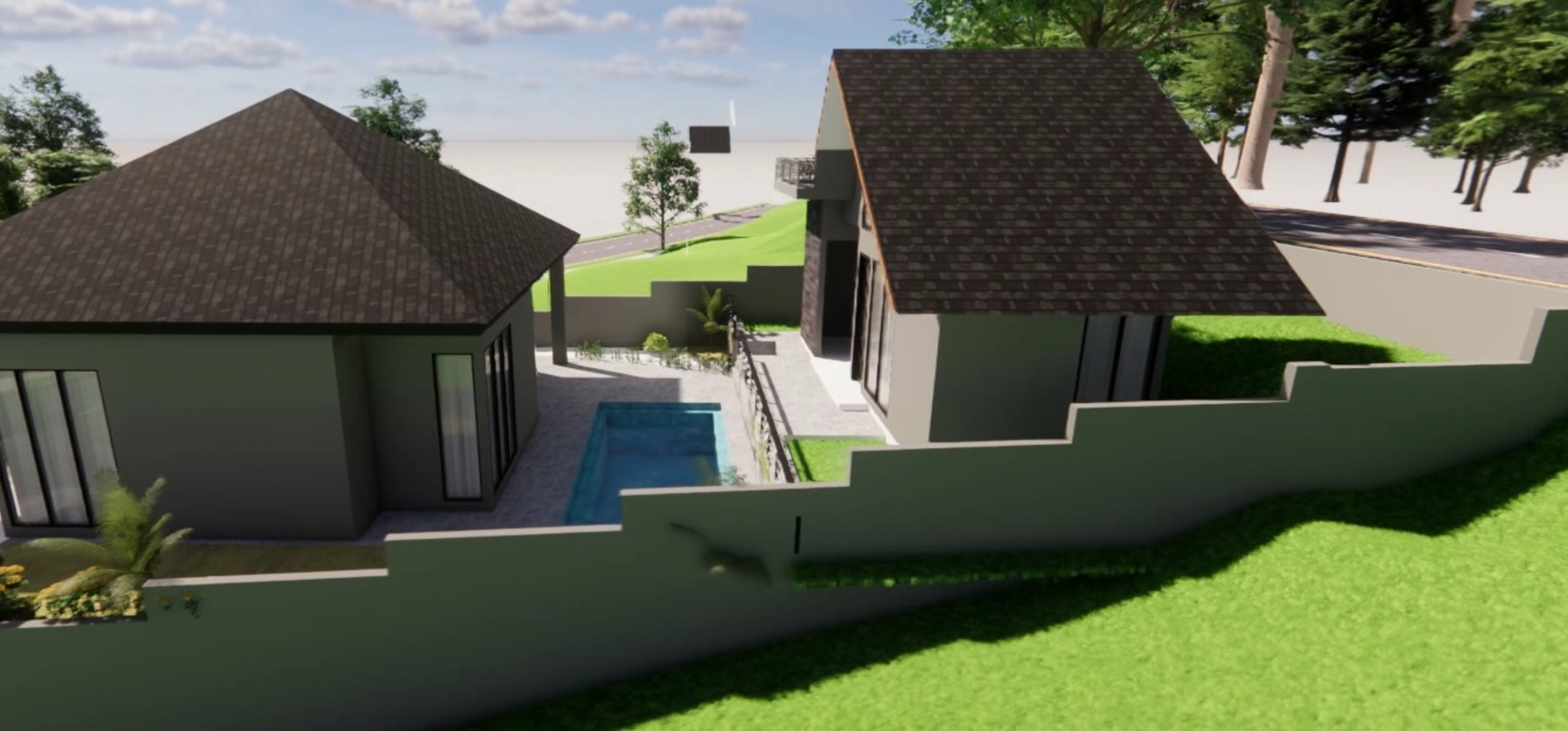 Murah Dijual 437 m2 Private Pool Rumah Villa The Taman Dayu Pandaan Jatim - New Baru Modern Ada Kolam Renang Pribadi Dekat Lapangan Golf Taman Dayu - Ciputra Golf - Dekat Akses Tol