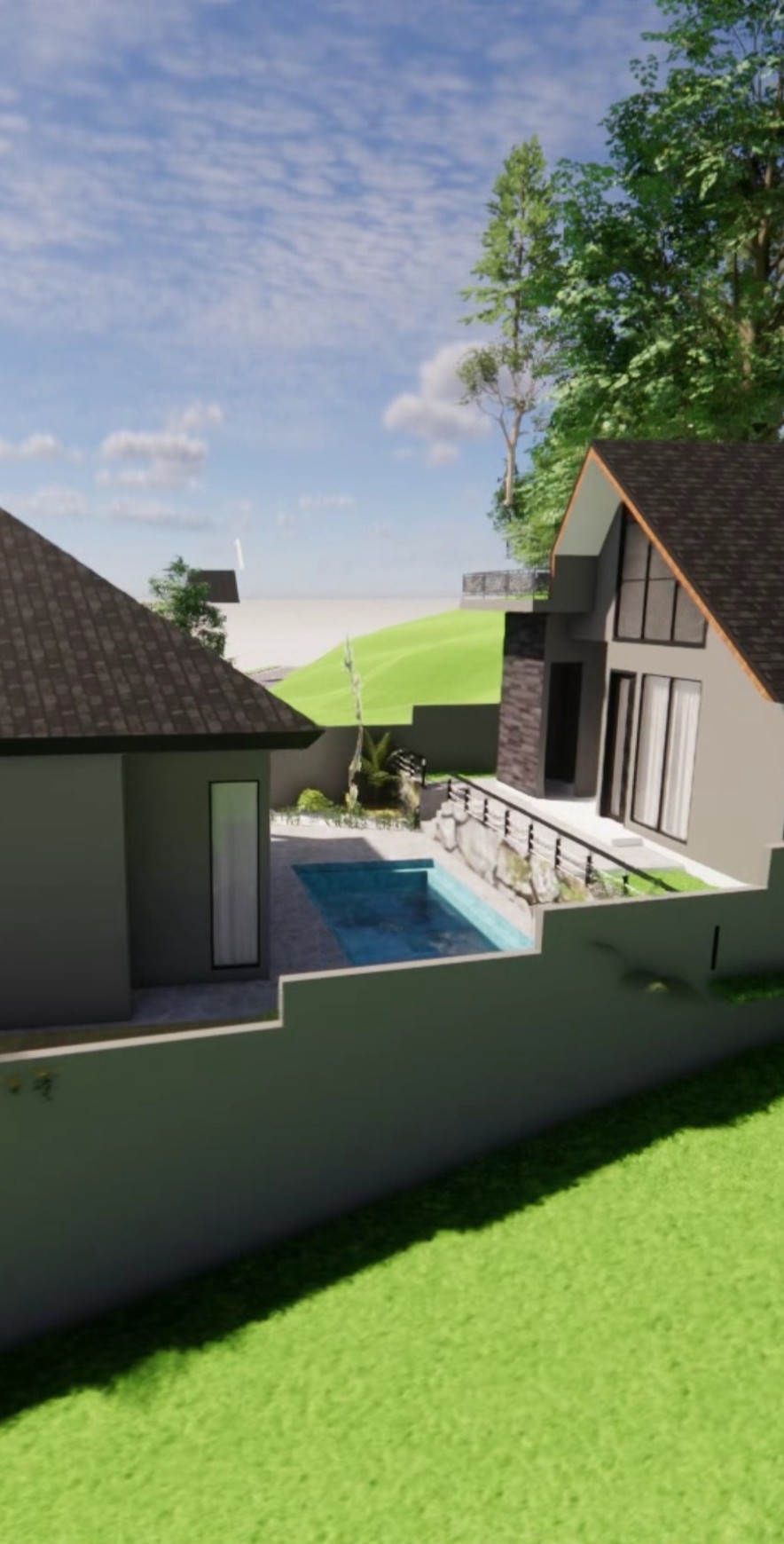 Murah Dijual 437 m2 Private Pool Rumah Villa The Taman Dayu Pandaan Jatim - New Baru Modern Ada Kolam Renang Pribadi Dekat Lapangan Golf Taman Dayu - Ciputra Golf - Dekat Akses Tol