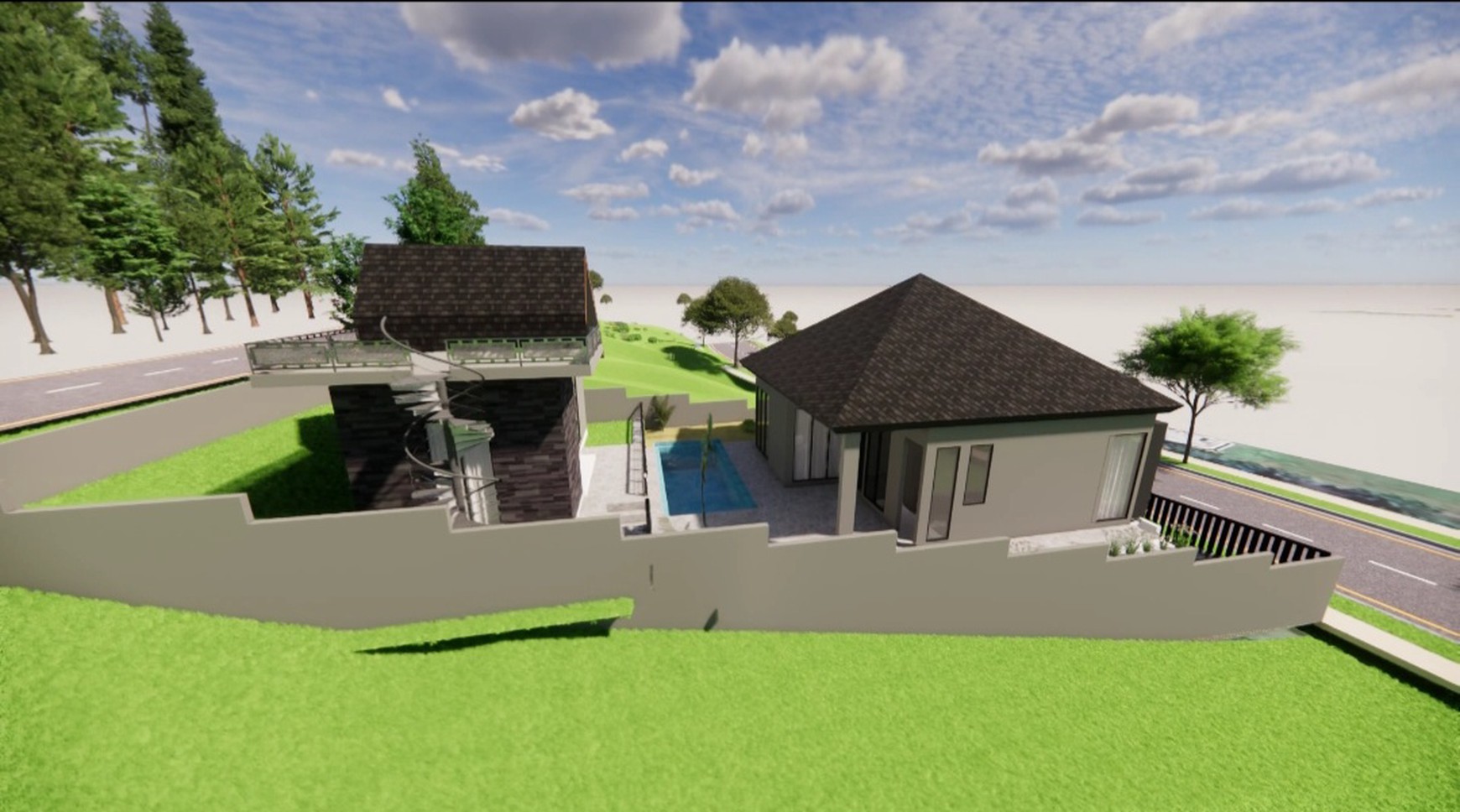 Murah Dijual 437 m2 Private Pool Rumah Villa The Taman Dayu Pandaan Jatim - New Baru Modern Ada Kolam Renang Pribadi Dekat Lapangan Golf Taman Dayu - Ciputra Golf - Dekat Akses Tol