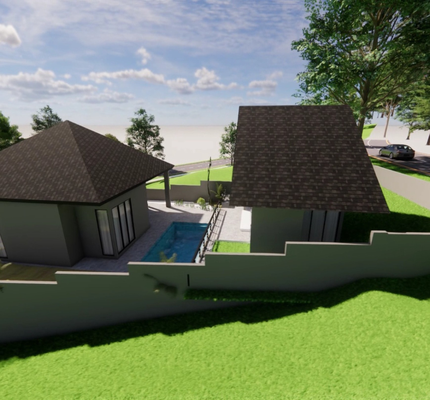 Murah Dijual 437 m2 Private Pool Rumah Villa The Taman Dayu Pandaan Jatim - New Baru Modern Ada Kolam Renang Pribadi Dekat Lapangan Golf Taman Dayu - Ciputra Golf - Dekat Akses Tol
