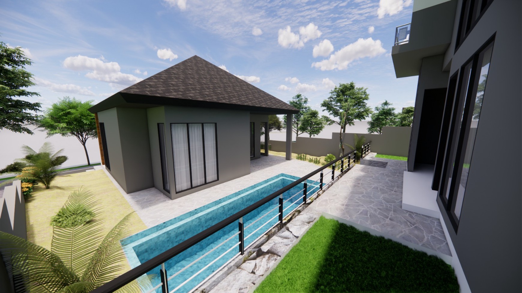 Murah Dijual 437 m2 Private Pool Rumah Villa The Taman Dayu Pandaan Jatim - New Baru Modern Ada Kolam Renang Pribadi Dekat Lapangan Golf Taman Dayu - Ciputra Golf - Dekat Akses Tol