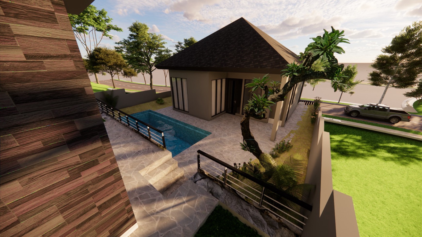 Murah Dijual 437 m2 Private Pool Rumah Villa The Taman Dayu Pandaan Jatim - New Baru Modern Ada Kolam Renang Pribadi Dekat Lapangan Golf Taman Dayu - Ciputra Golf - Dekat Akses Tol