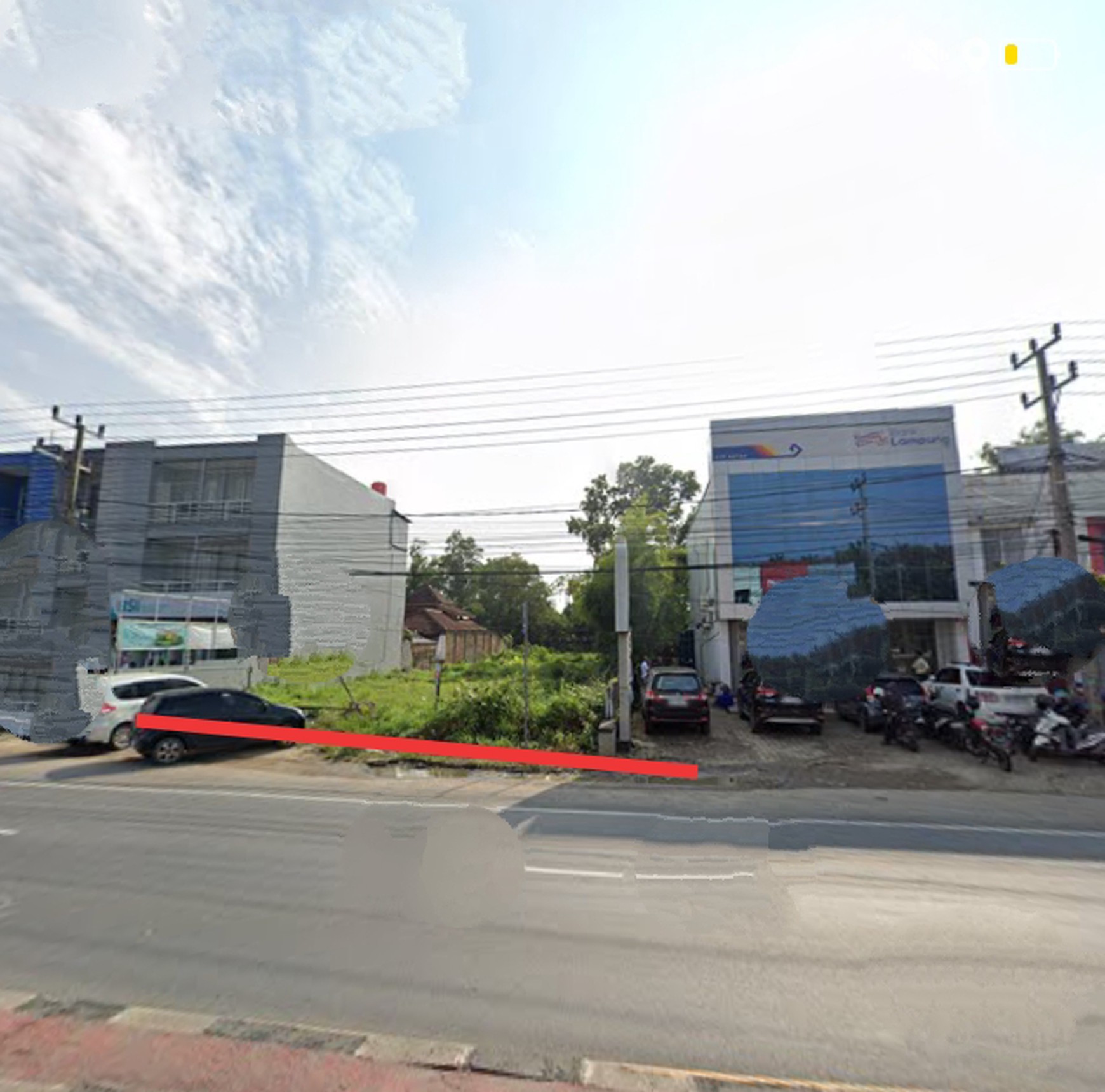 Tanah kosong ukuran 1.460 meter ( 16 x 92 ) dijalan Raya Jalur dua Lintas Sumatera pasar Natar desa Merak Batin Natar, Lampung Selatan (Lampung)