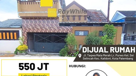 Dijual Rumah di Jl. Taqwa Mata Merah Lr. Purwo Kel. Sei Selincah Kec. Kalidoni, Kota Palembang