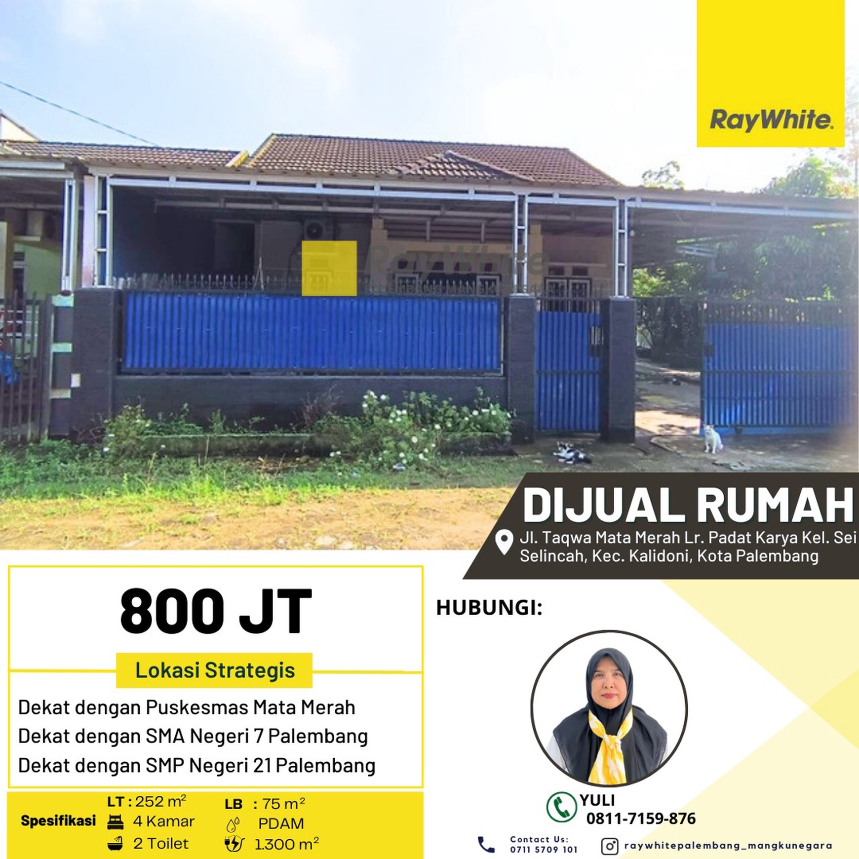 Dijual Rumah di Jl. Taqwa Mata Merah Lr. Padat Karya Kel. Sei Selincah, Kec. Kalidoni, Kota Palembang