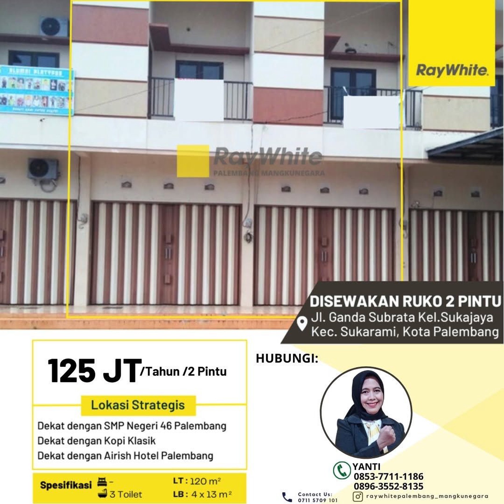 ruko sewa murah palembang