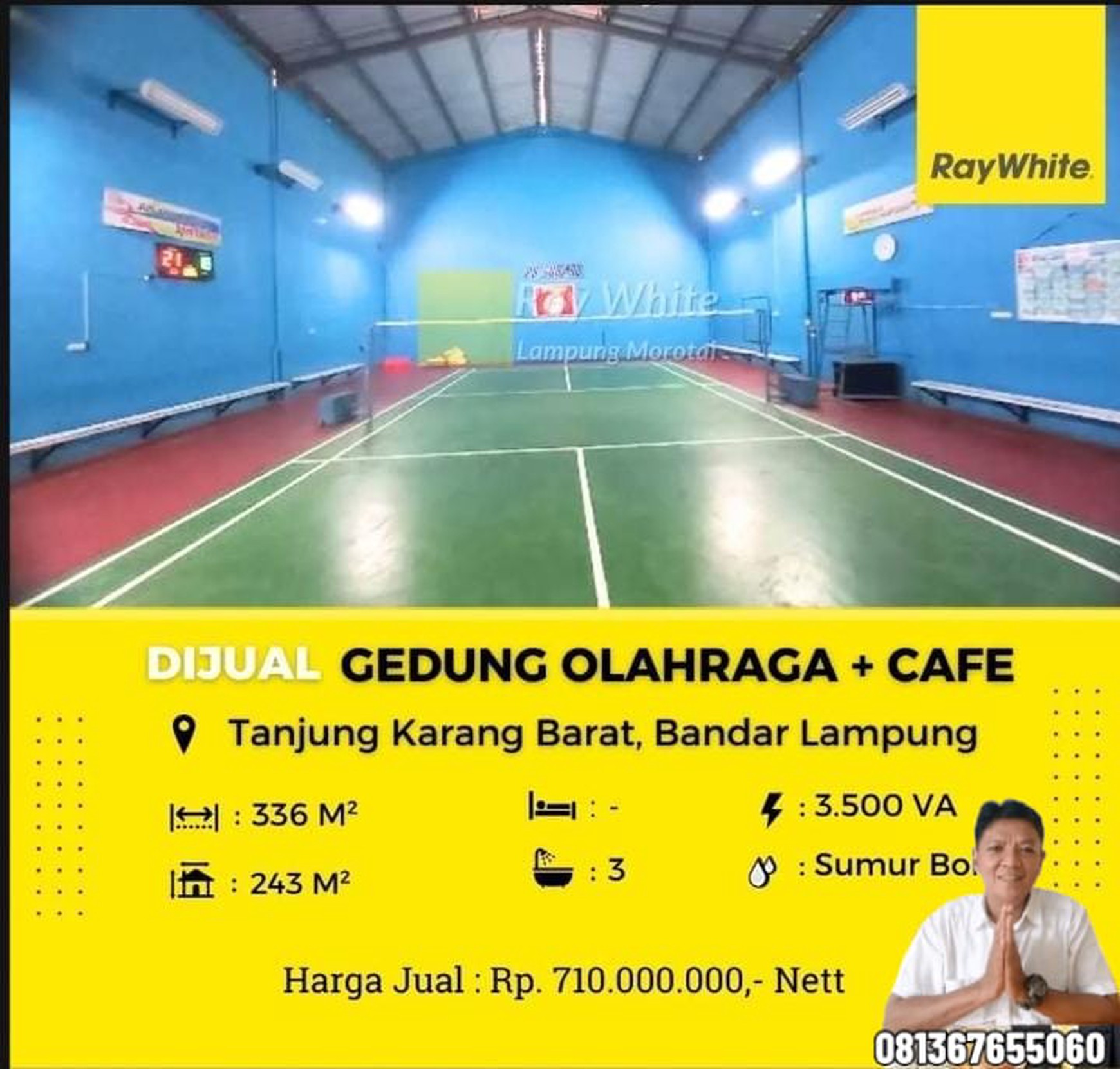 DIJUAL GEDUNG BULUTANGKIS DI TANJUNG KARANG BARAT