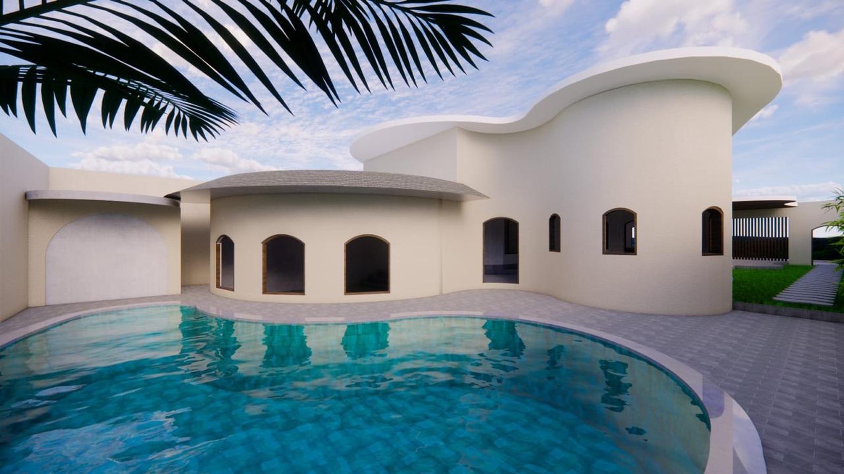 Off Plan Project - Elegant Curved Design Villa with Modern Tropical Aesthetic