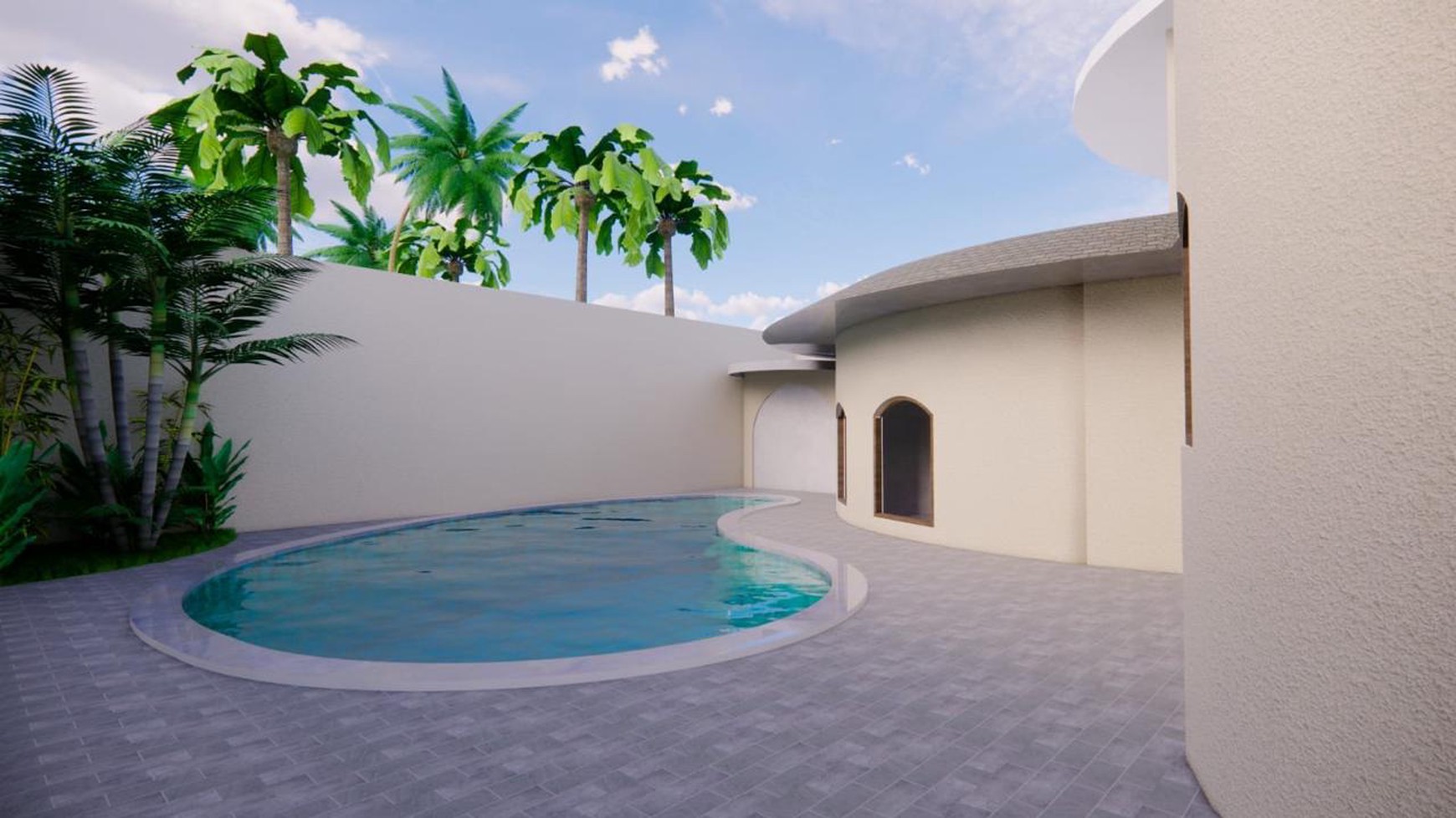 Off Plan Project - Elegant Curved Design Villa with Modern Tropical Aesthetic