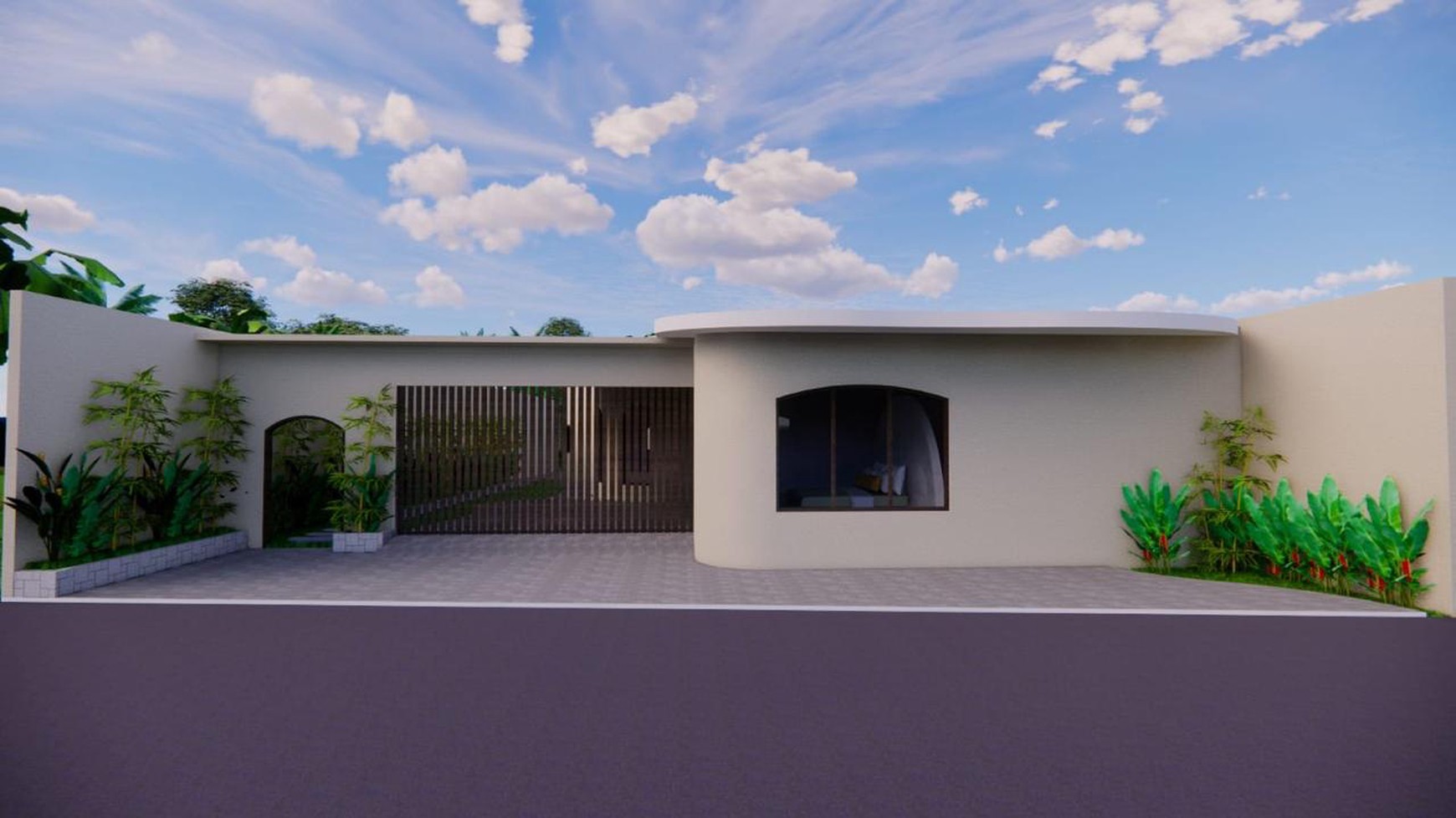 Off Plan Project - Elegant Curved Design Villa with Modern Tropical Aesthetic