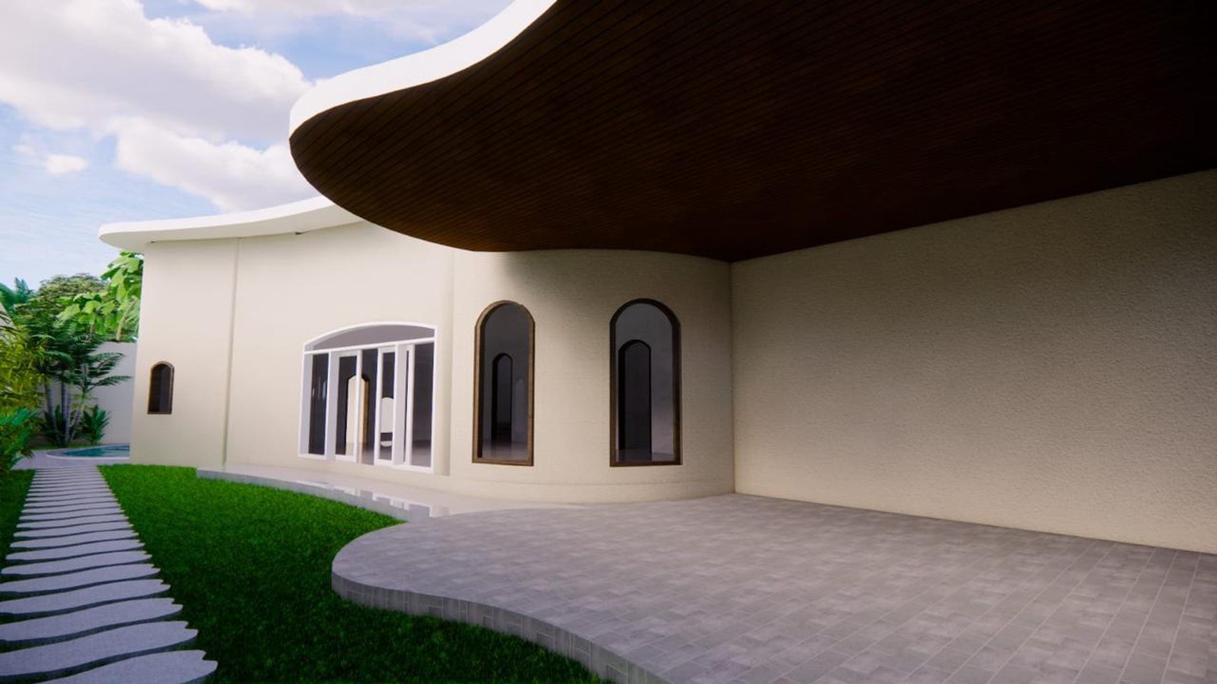 Off Plan Project - Elegant Curved Design Villa with Modern Tropical Aesthetic