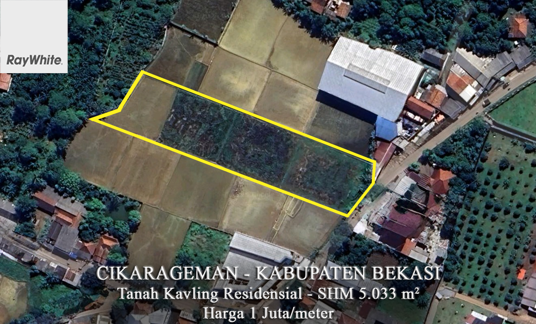 FOR SALE Tanah Kavling 5.033 Meter Dekat Cluster Harvest City Cikarageman Bekasi Jawa Barat