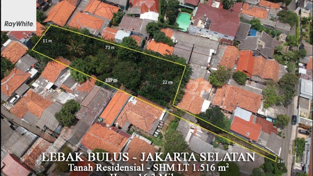 FOR SALE Tanah Kavling R1 Luas 1.516 m2  Cocok Untuk Townhouse Lebak Bulus Jakarta Selatan