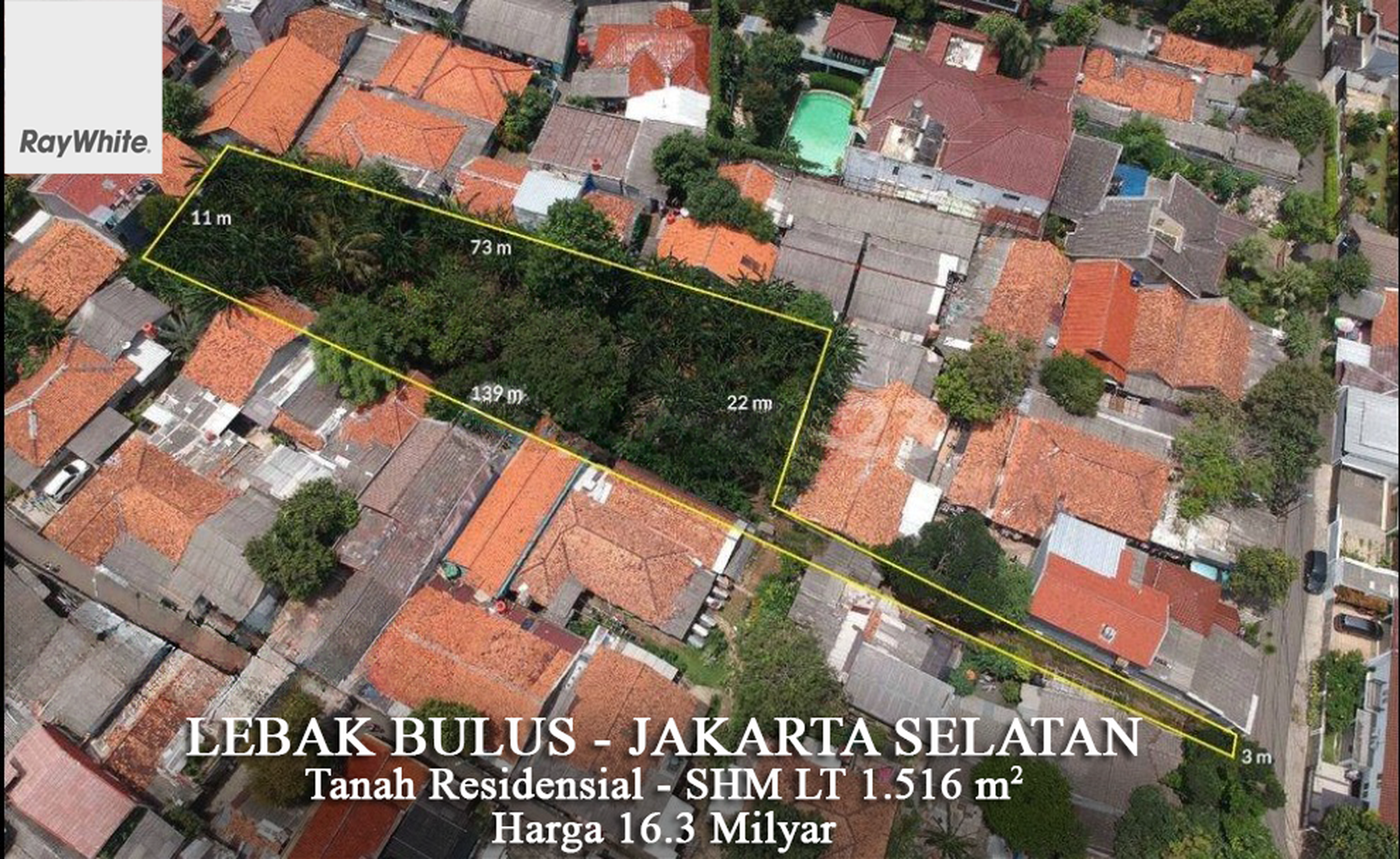 FOR SALE Tanah Kavling R1 Luas 1.516 m2  Cocok Untuk Townhouse Lebak Bulus Jakarta Selatan