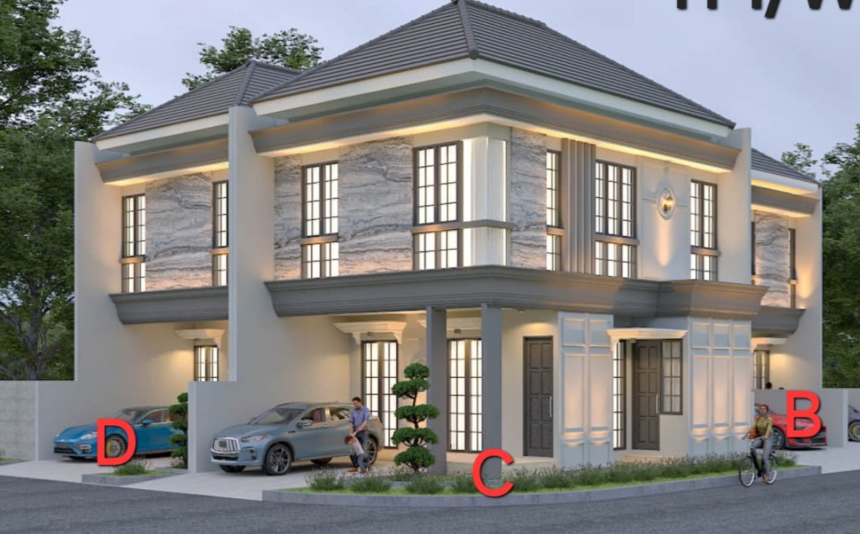 Dijual Rumah Hook 2 Lantai - Taman Pondok Indah Wiyung, Surabaya Barat | SHM Siap!