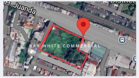 Kavling Komersil, strategis, pinggir jalan raya jl. Juanda, Bekasi Timur