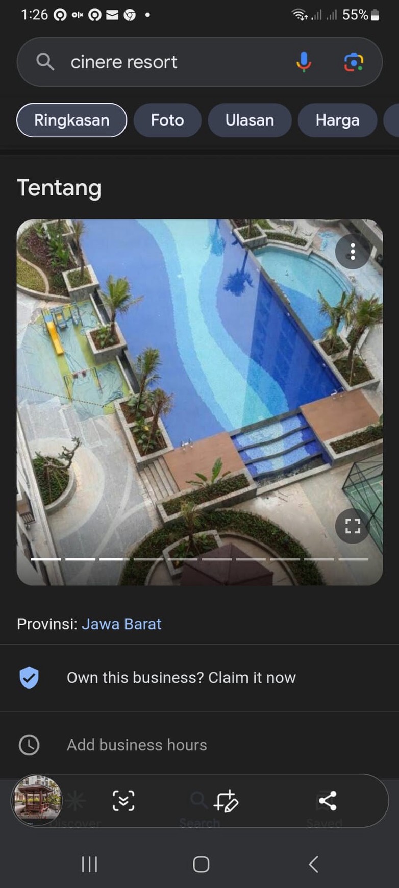 DISEWA APARTMENT  T. Studio CINERE RESORT APARTEMEN