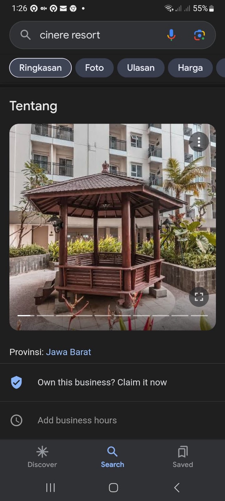 DISEWA APARTMENT  T. Studio CINERE RESORT APARTEMEN