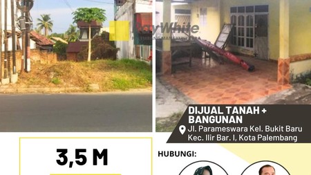Dijual Cepat tanah + Bangunan di Jl Parameswara Kota Palembang