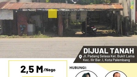 Dijual Cepat Tanah di Jl Padang Selasa Kota Palembang