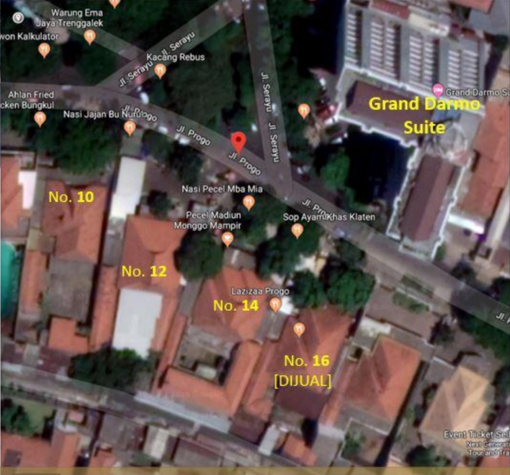 Dijual 827 M2 Rumah Surabaya Pusat Jalan Progo - Wonokromo -dekat Raya Darmo - Taman Bungkul - Cocok Buat Segala Usaha , Kantor, Bank, Cafe, Restaurant