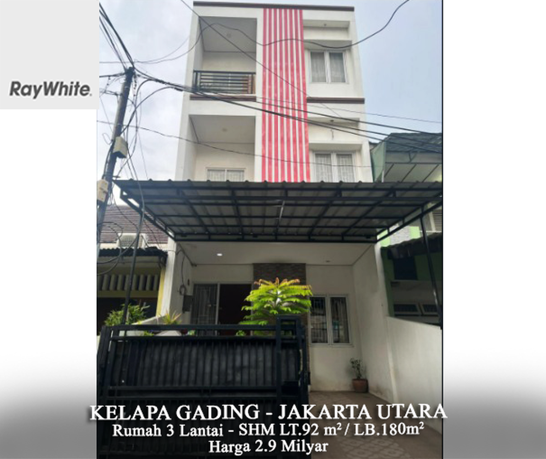 FOR SALE Rumah 3 lantai Kelapa Molek Kelapa Gading Jakarta Utara