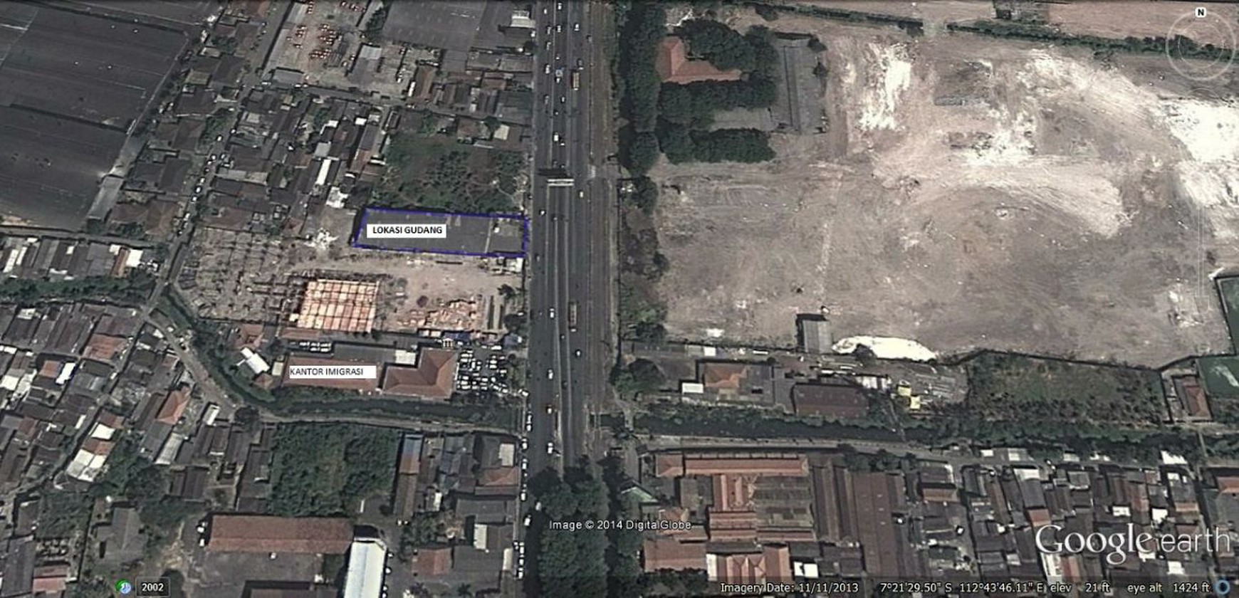 Dijual Gudang Raya Waru 0 Jalan Raya