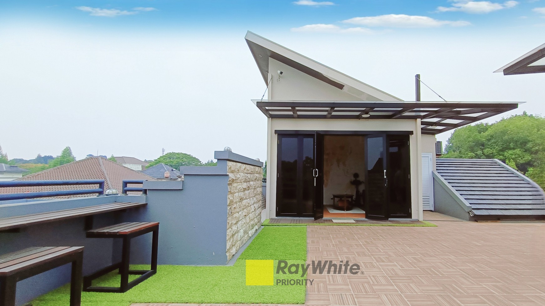 RUMAH MEWAH MINIMALIS MODERN DENGAN ROOFTOP ESTETIK DI CLUSTER MENTENG, BINTARO JAYA