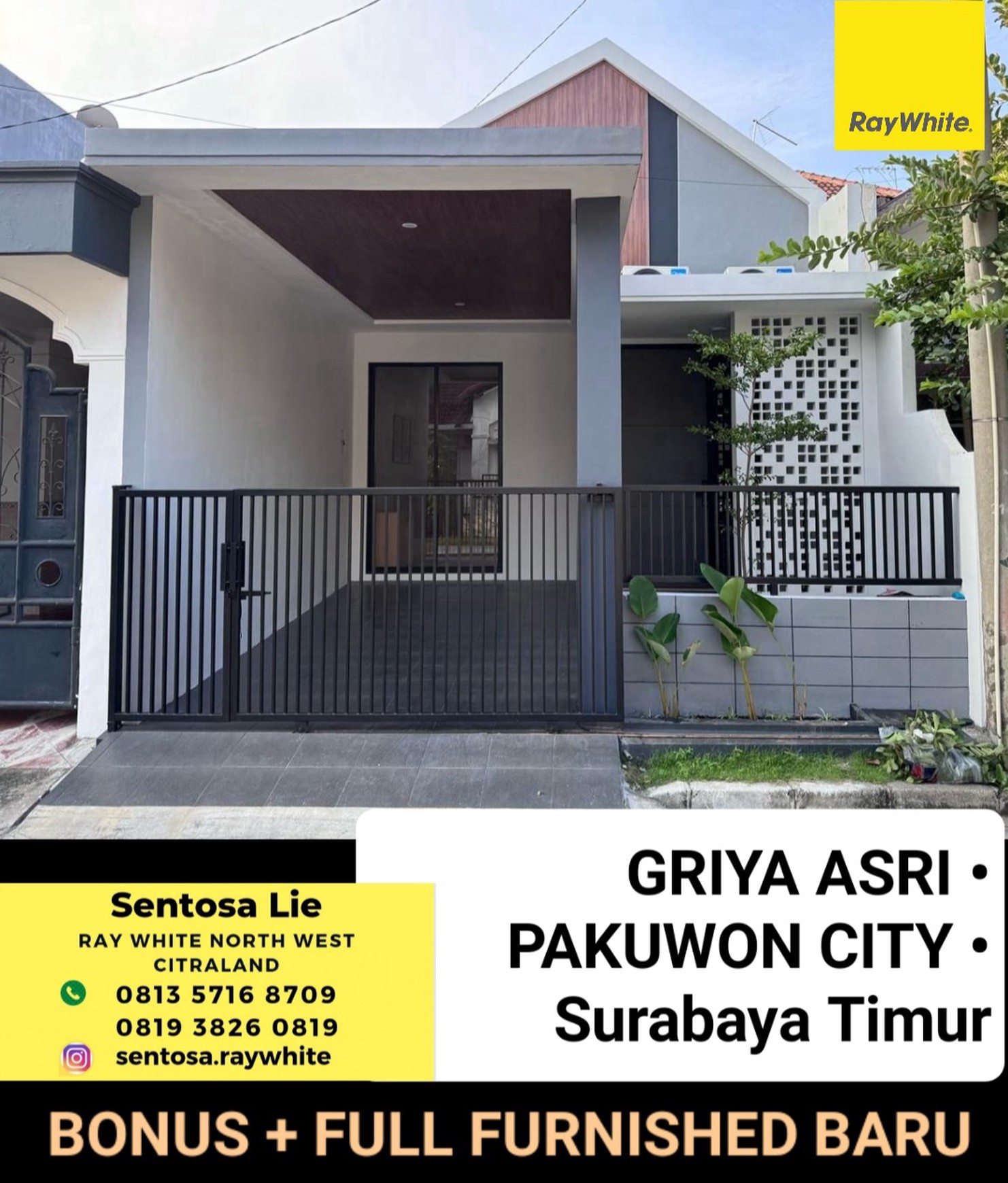 1 Milyar-an Full Furnished Rumah Baru Pakuwon City - Griya Asri Dekat Its, Xin Zhong, Sma Gloria , Educity, Papaya, Pakuwon City Mall, East Coast 