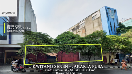 FOR SALE Tanah Murah Komersial Kwitang Raya Senen Jakarta Pusat
